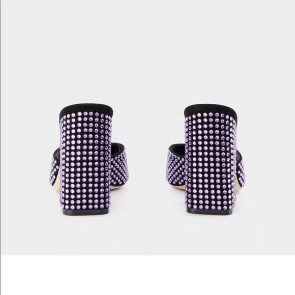 Paris Texas Violet Onyx Holly Anja Crystal-Embellished Mules - Picture 11 of 12